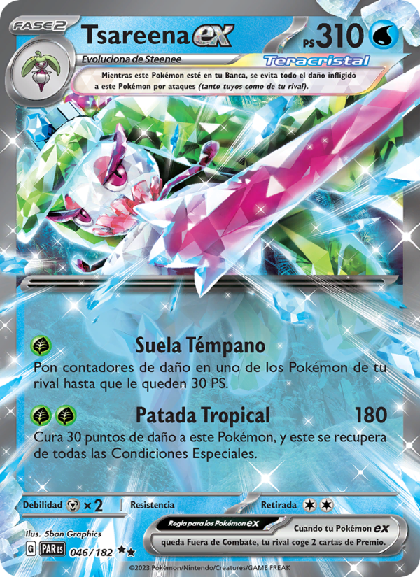 Tsareena ex 046 — Paradox Rift (Spanish Pokémon TCG card)