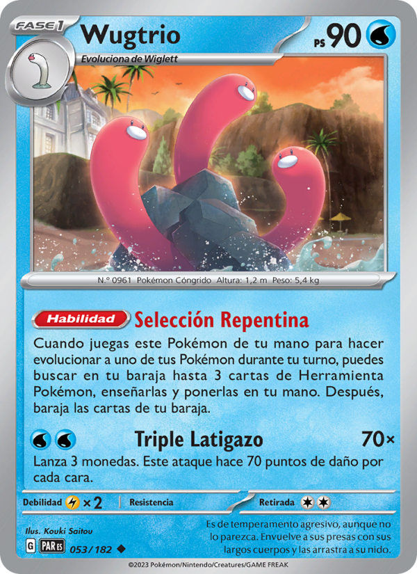 Wugtrio 053 — Paradox Rift (Spanish Pokémon TCG card)