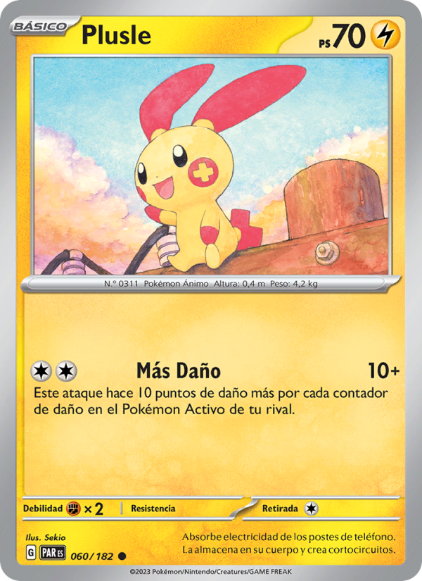 Plusle 060 — Paradox Rift (Spanish Pokémon TCG card)