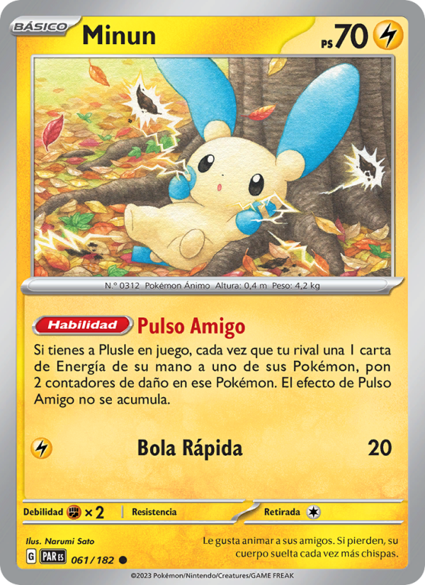 Minun 061 — Paradox Rift (Spanish Pokémon TCG card)