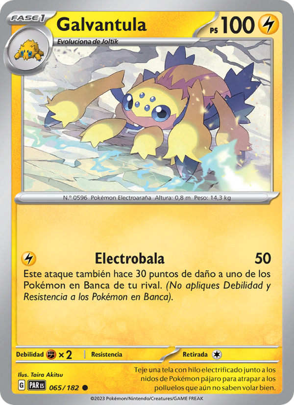 Galvantula 065 — Paradox Rift (Spanish Pokémon TCG card)