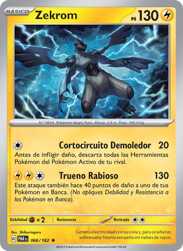 Zekrom 066 — Paradox Rift (Spanish Pokémon TCG card)