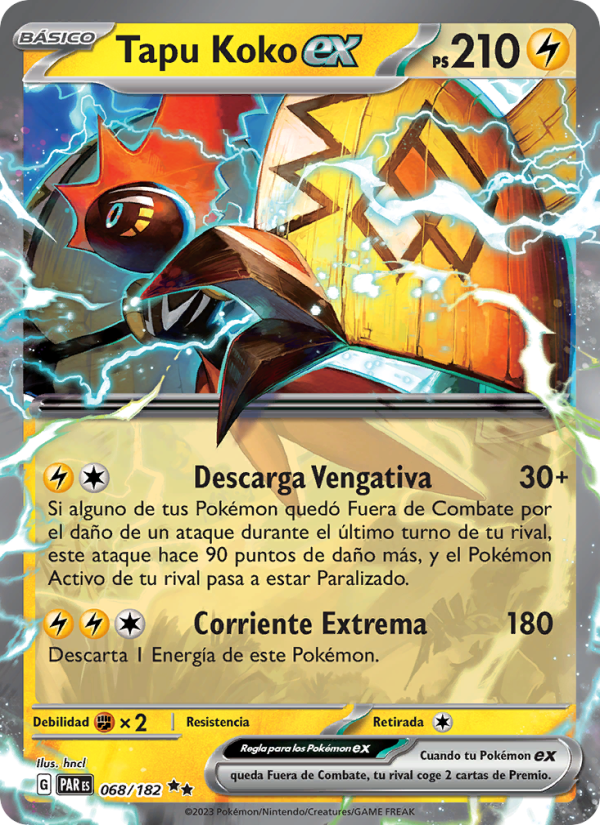 Tapu Koko ex 068 — Paradox Rift (Spanish Pokémon TCG card)