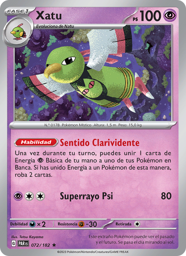 Xatu 072 — Paradox Rift (Spanish Pokémon TCG card)