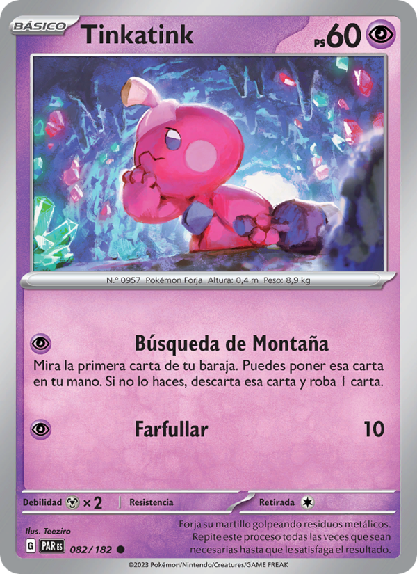 Tinkatink 082 — Paradox Rift (Spanish Pokémon TCG card)