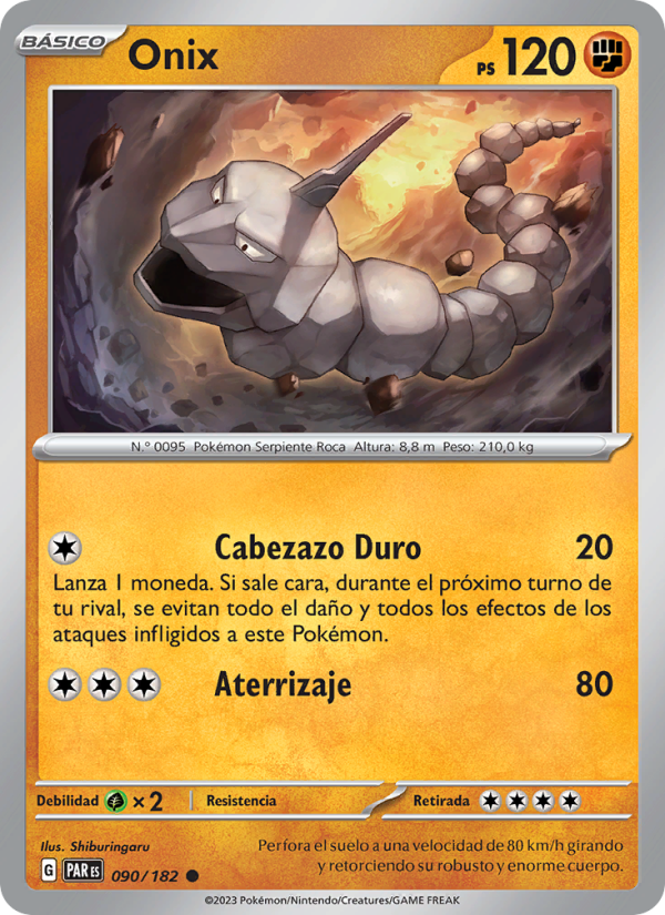 Onix 090 — Paradox Rift (Spanish Pokémon TCG card)