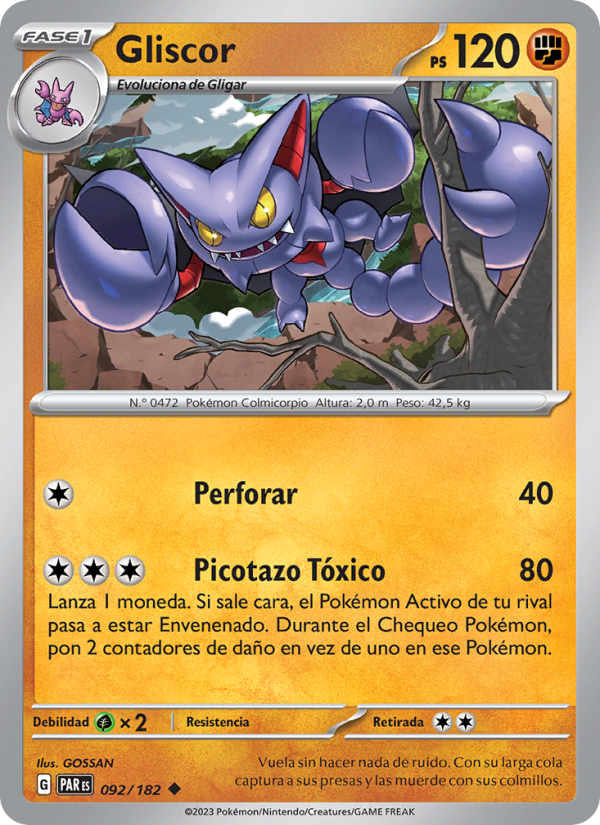 Gliscor 092 — Paradox Rift (Spanish Pokémon TCG card)