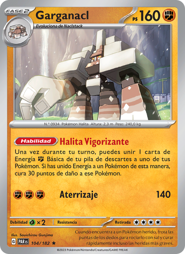Garganacl 104 — Paradox Rift (Spanish Pokémon TCG card)