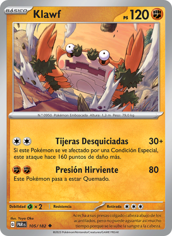 Klawf 105 — Paradox Rift (Spanish Pokémon TCG card)