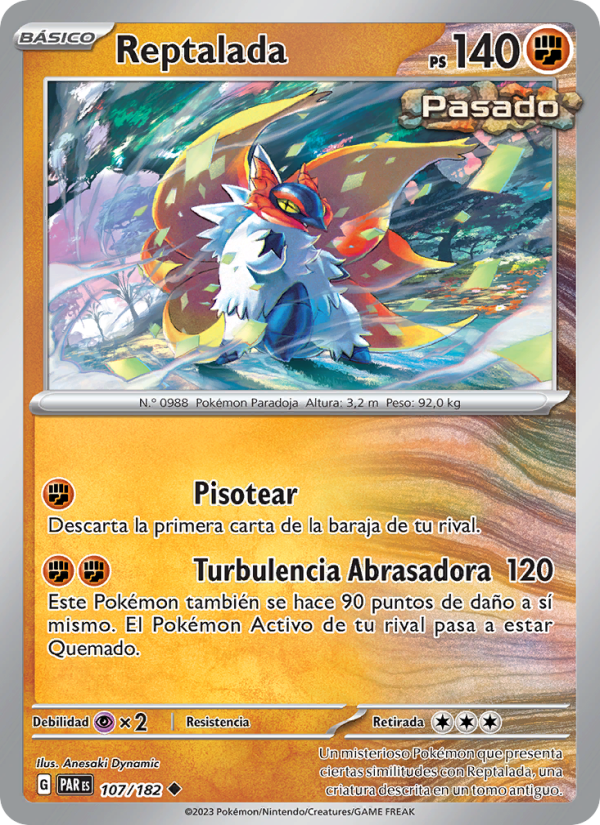 Reptalada 107 — Paradox Rift (Spanish Pokémon TCG card)