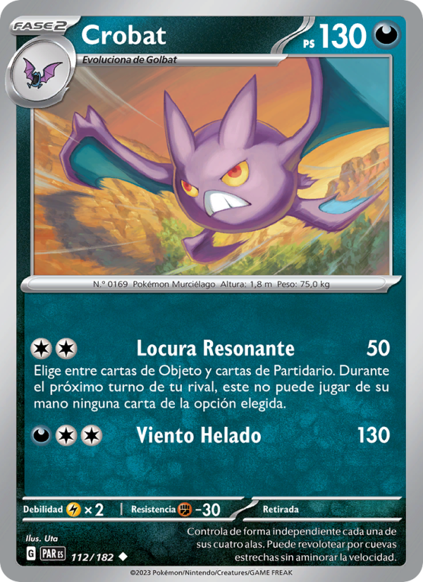 Crobat 112 — Paradox Rift (Spanish Pokémon TCG card)
