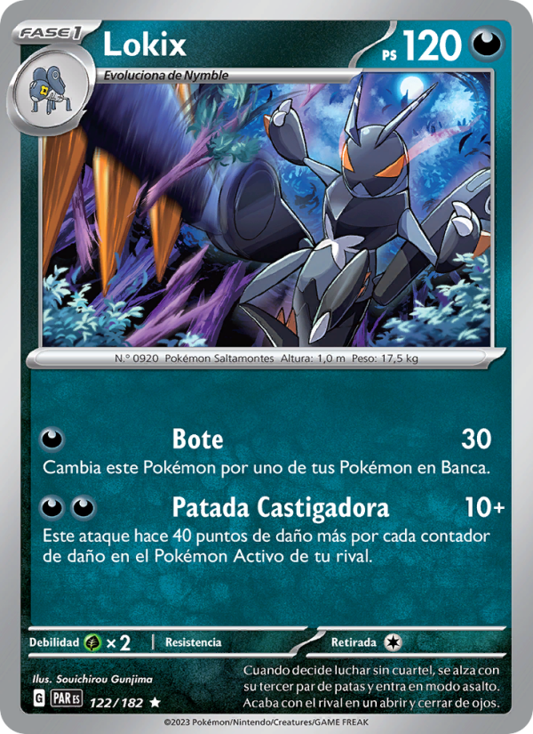 Lokix 122 — Paradox Rift (Spanish Pokémon TCG card)