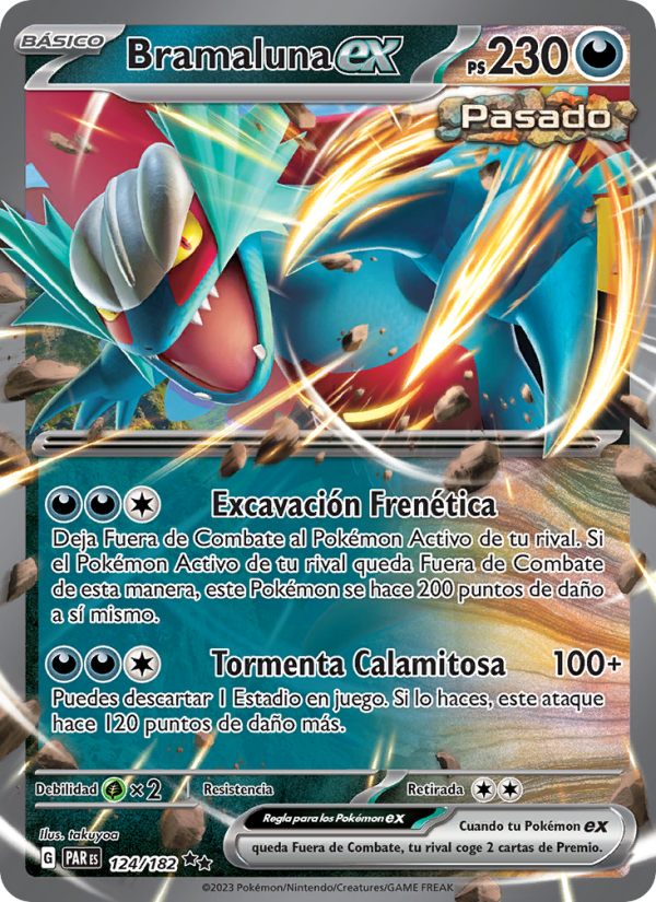 Bramaluna ex 124 — Paradox Rift (Spanish Pokémon TCG card)