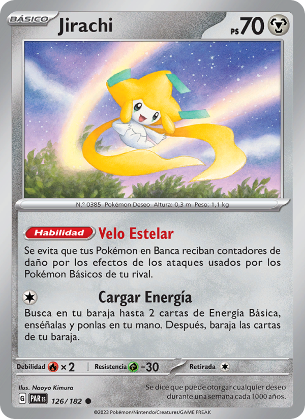 Jirachi 126 — Paradox Rift (Spanish Pokémon TCG card)