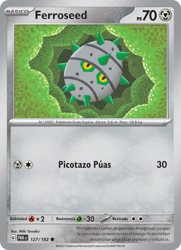 Ferroseed 127 — Paradox Rift (Spanish Pokémon TCG card)