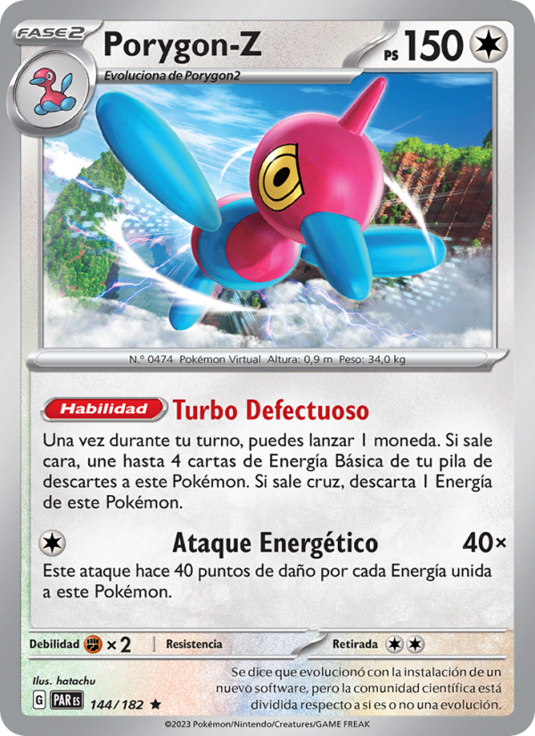 Porygon-Z 144 — Paradox Rift (Spanish Pokémon TCG card)