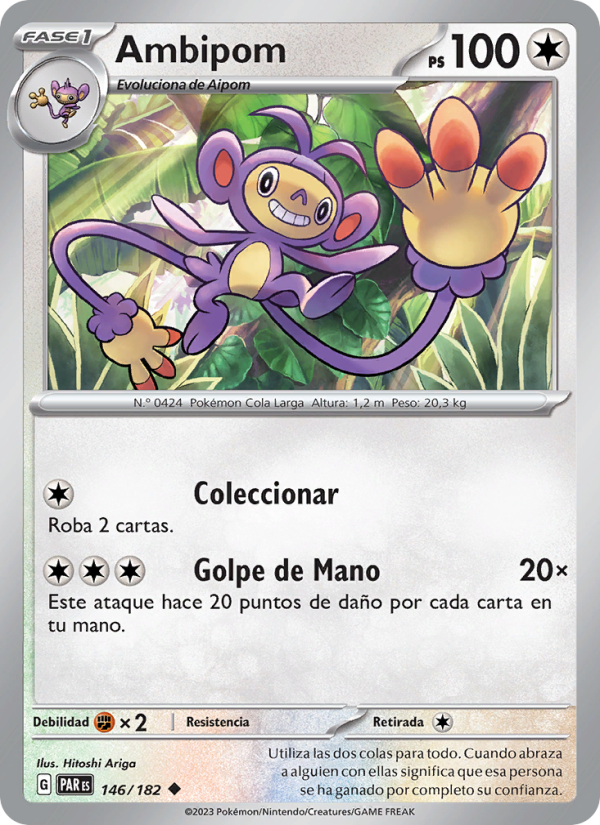 Ambipom 146 — Paradox Rift (Spanish Pokémon TCG card)