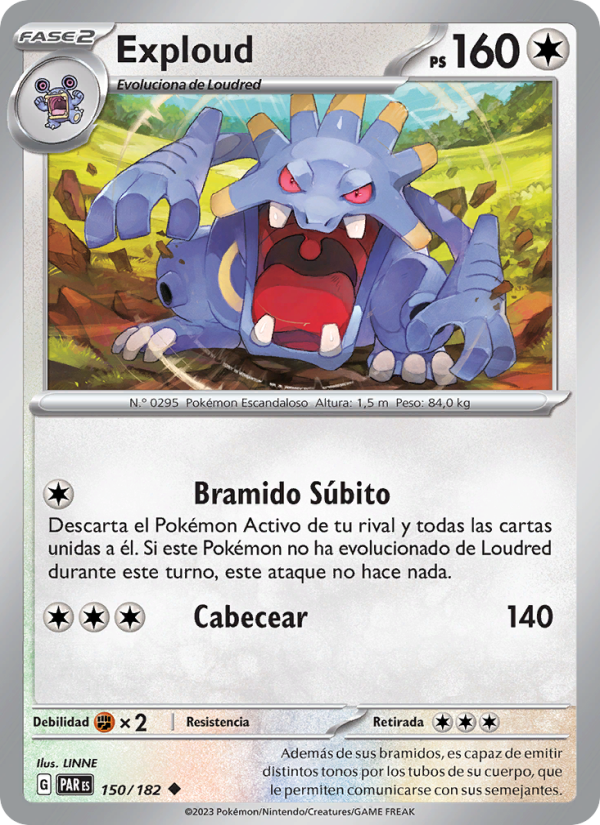 Exploud 150 — Paradox Rift (Spanish Pokémon TCG card)