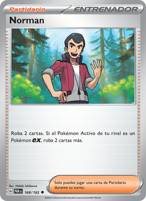 Norman 168 — Paradox Rift (Spanish Pokémon TCG card)