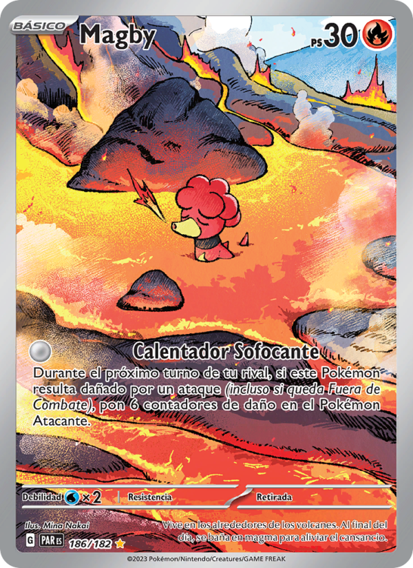 Magby 186 — Paradox Rift (Spanish Pokémon TCG card)
