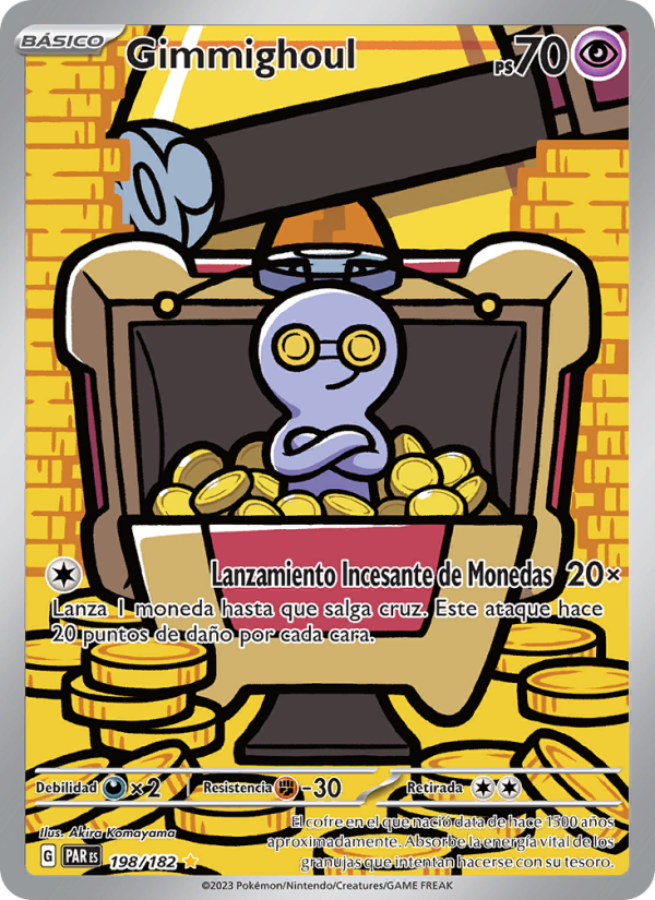 Gimmighoul 198 — Paradox Rift (Spanish Pokémon TCG card)