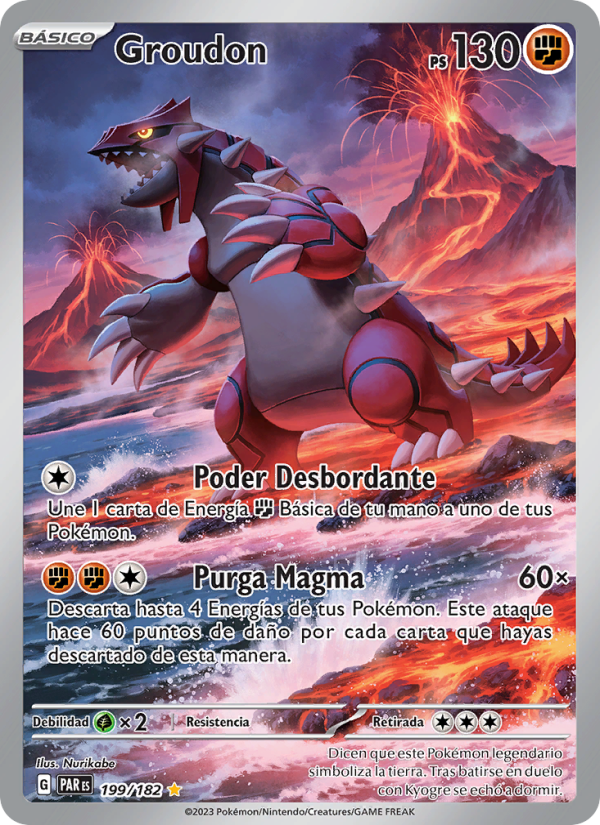 Groudon 199 — Paradox Rift (Spanish Pokémon TCG card)