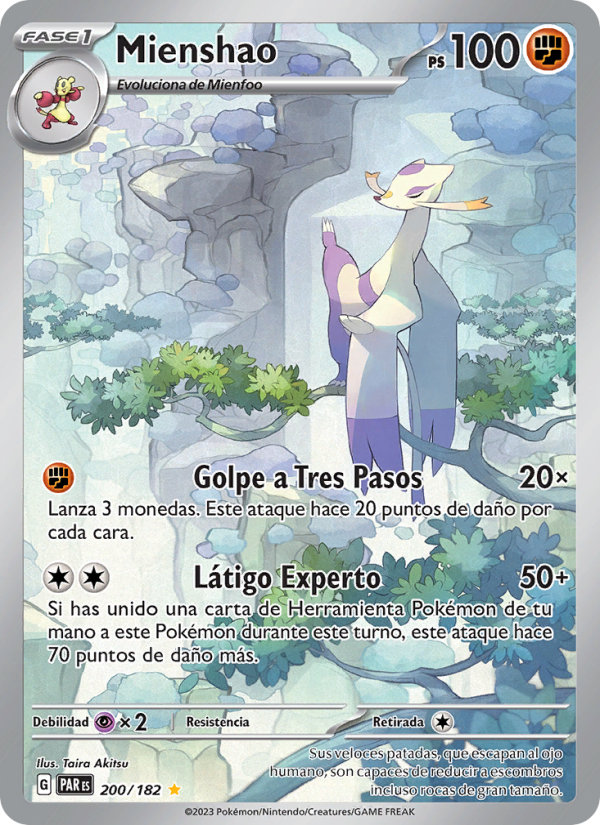 Mienshao 200 — Paradox Rift (Spanish Pokémon TCG card)