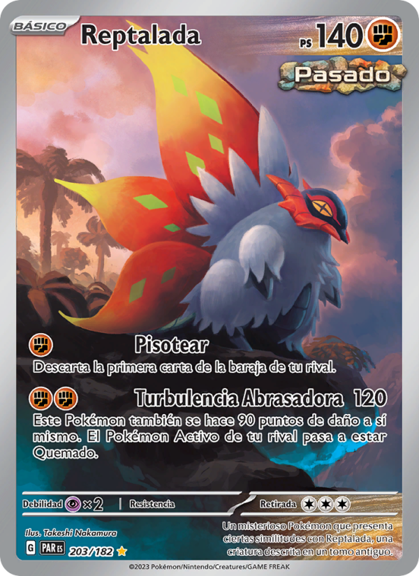 Reptalada 203 — Paradox Rift (Spanish Pokémon TCG card)