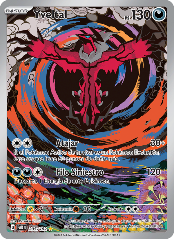 Yveltal 205 — Paradox Rift (Spanish Pokémon TCG card)