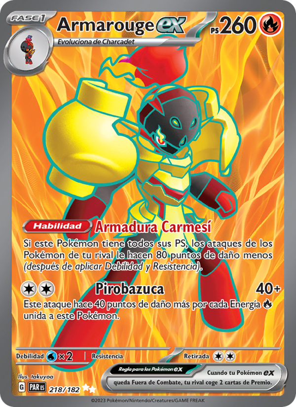 Armarouge ex 218 — Paradox Rift (Spanish Pokémon TCG card)