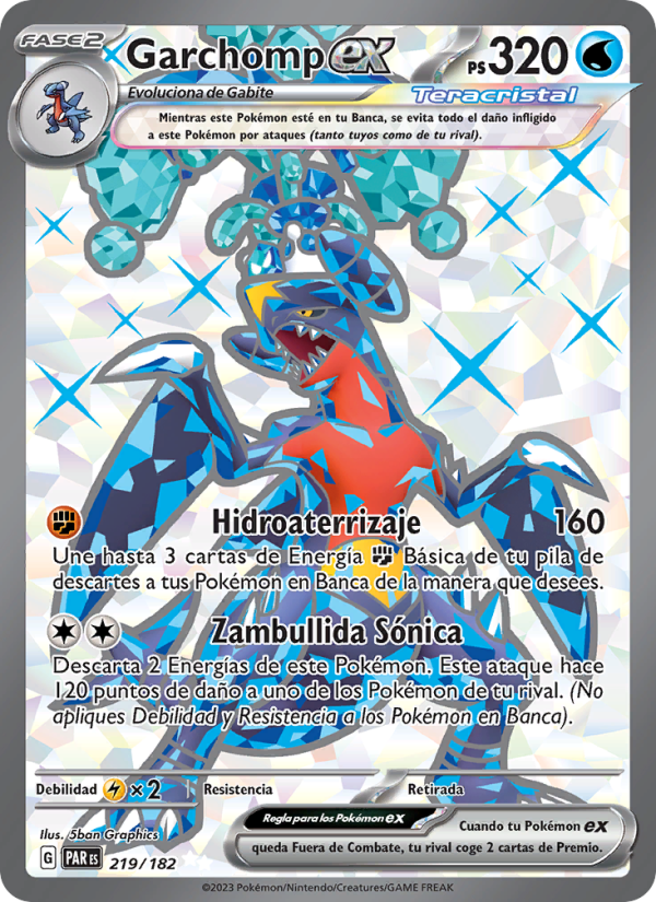 Garchomp ex 219 — Paradox Rift (Spanish Pokémon TCG card)