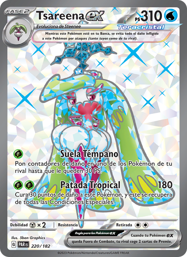Tsareena ex 220 — Paradox Rift (Spanish Pokémon TCG card)