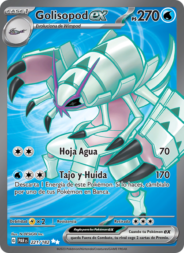 Golisopod ex 221 — Paradox Rift (Spanish Pokémon TCG card)