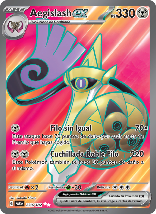 Aegislash ex 230 — Paradox Rift (Spanish Pokémon TCG card)