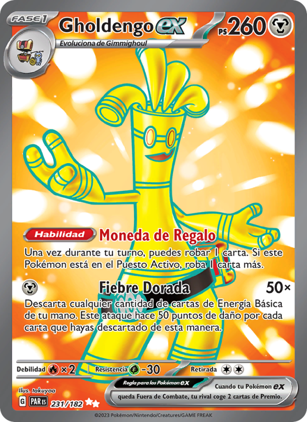 Gholdengo ex 231 — Paradox Rift (Spanish Pokémon TCG card)