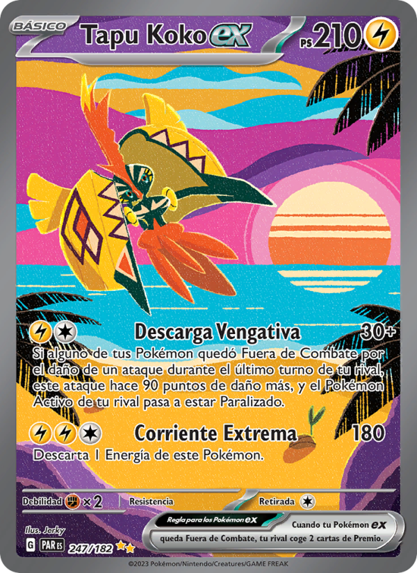 Tapu Koko ex 247 — Paradox Rift (Spanish Pokémon TCG card)