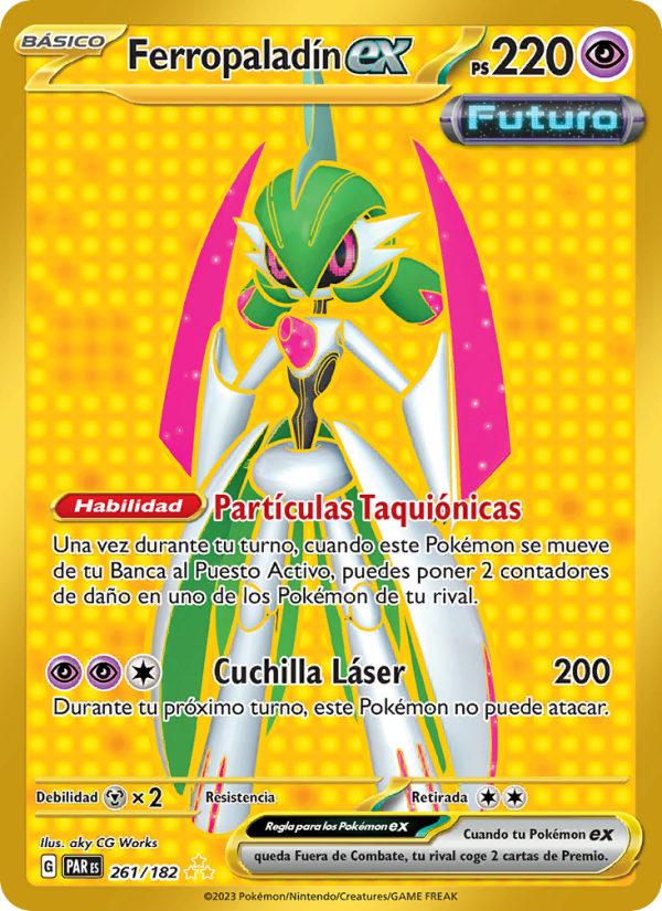 Ferropaladín ex 261 — Paradox Rift (Spanish Pokémon TCG card)