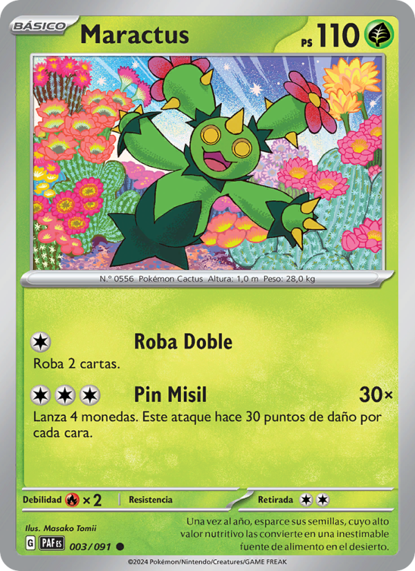 Maractus 003 — Paldeas Schicksale (Spanish Pokémon TCG card)