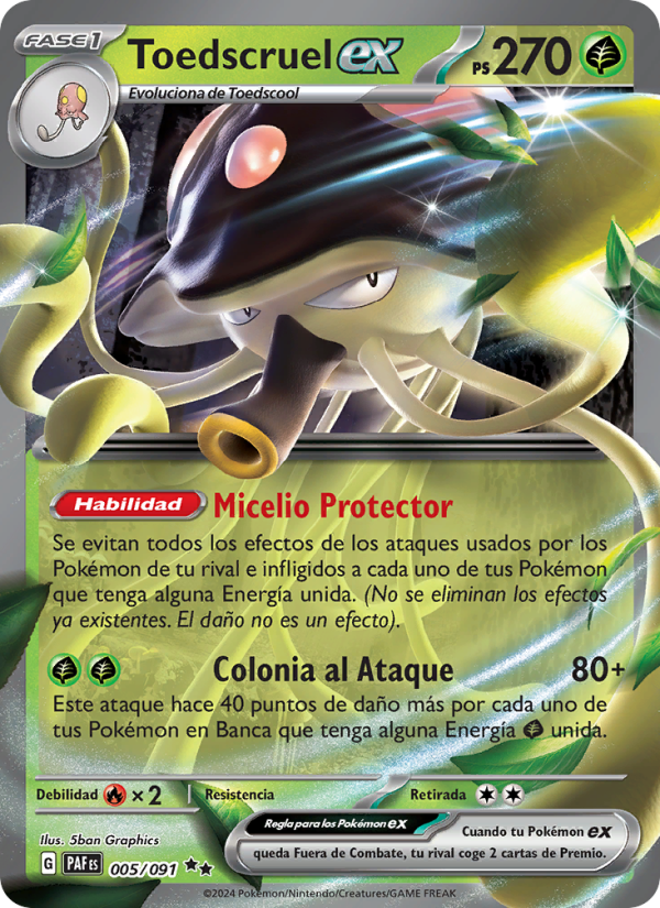 Toedscruel ex 005 — Paldeas Schicksale (Spanish Pokémon TCG card)