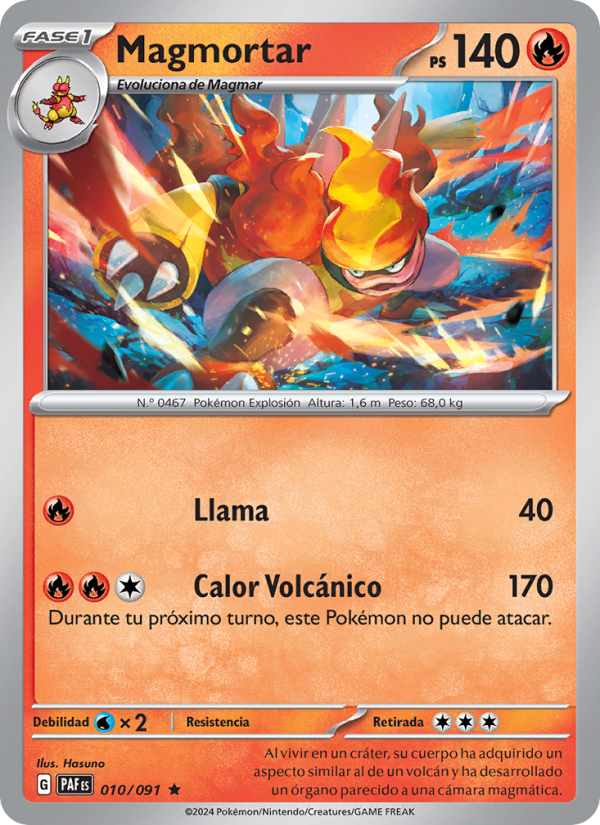Magmortar 010 — Paldeas Schicksale (Spanish Pokémon TCG card)