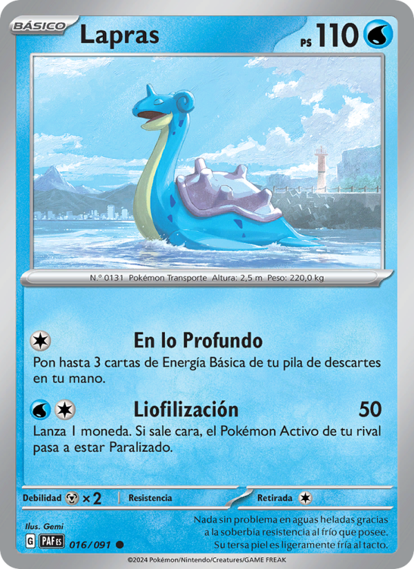 Lapras 016 — Paldeas Schicksale (Spanish Pokémon TCG card)