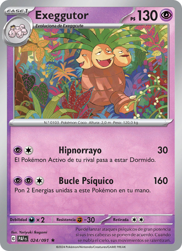 Exeggutor 024 — Paldeas Schicksale (Spanish Pokémon TCG card)