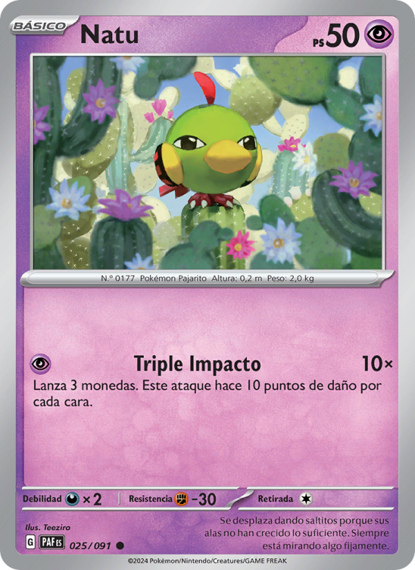 Natu 025 — Paldeas Schicksale (Spanish Pokémon TCG card)