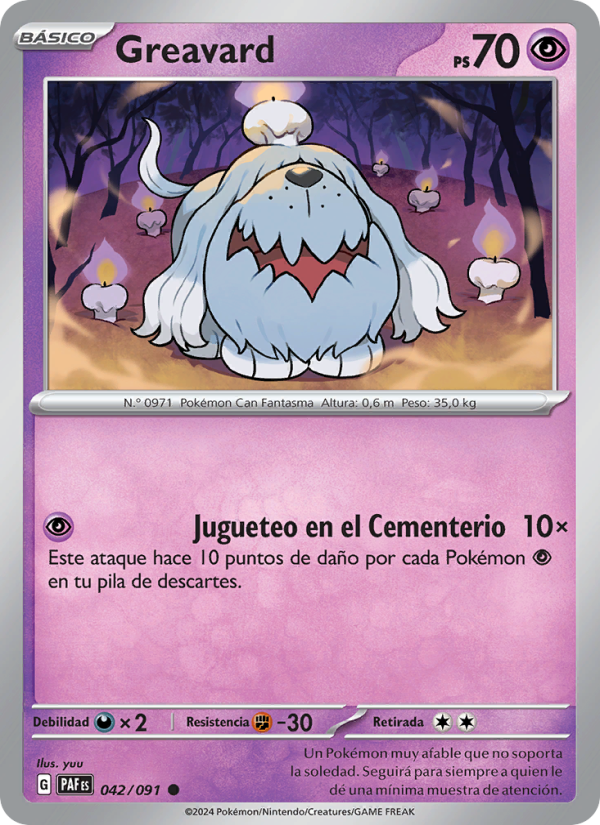 Greavard 042 — Paldeas Schicksale (Spanish Pokémon TCG card)