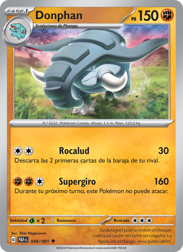 Donphan 049 — Paldeas Schicksale (Spanish Pokémon TCG card)