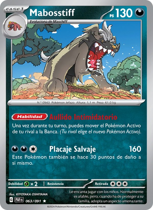 Mabosstiff 063 — Paldeas Schicksale (Spanish Pokémon TCG card)