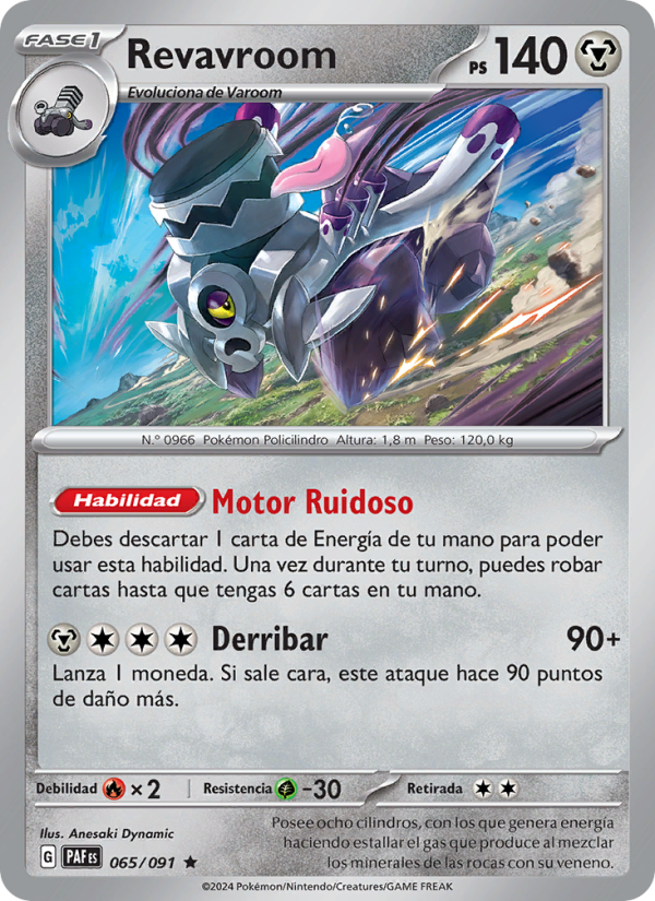 Revavroom 065 — Paldeas Schicksale (Spanish Pokémon TCG card)