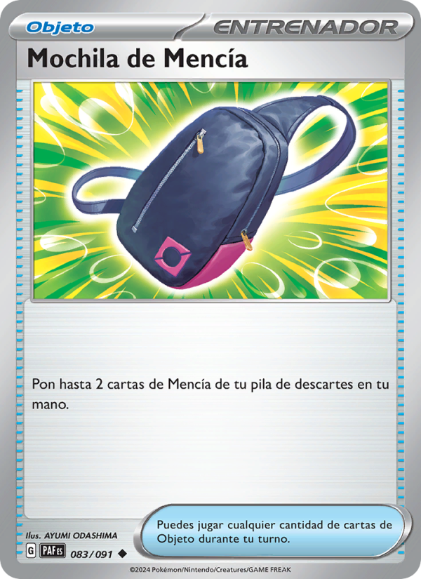 Mochila de Mencía 083 — Paldeas Schicksale (Spanish Pokémon TCG card)