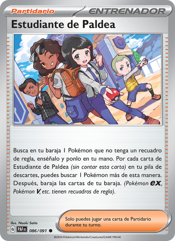 Estudiante de Paldea 086 — Paldeas Schicksale (Spanish Pokémon TCG card)