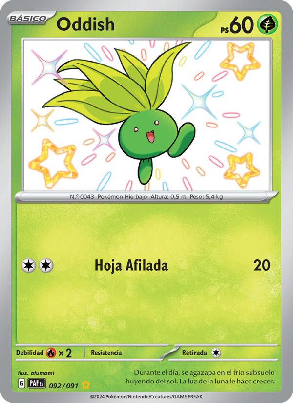 Oddish 092 — Paldeas Schicksale (Spanish Pokémon TCG card)